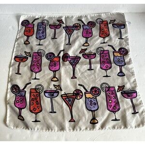 NWOT Anna Coroneo “Cocktails Scarf” 100% Silk - Made in Italy